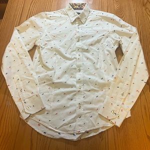 White Dress Shirt with Different Color Dots